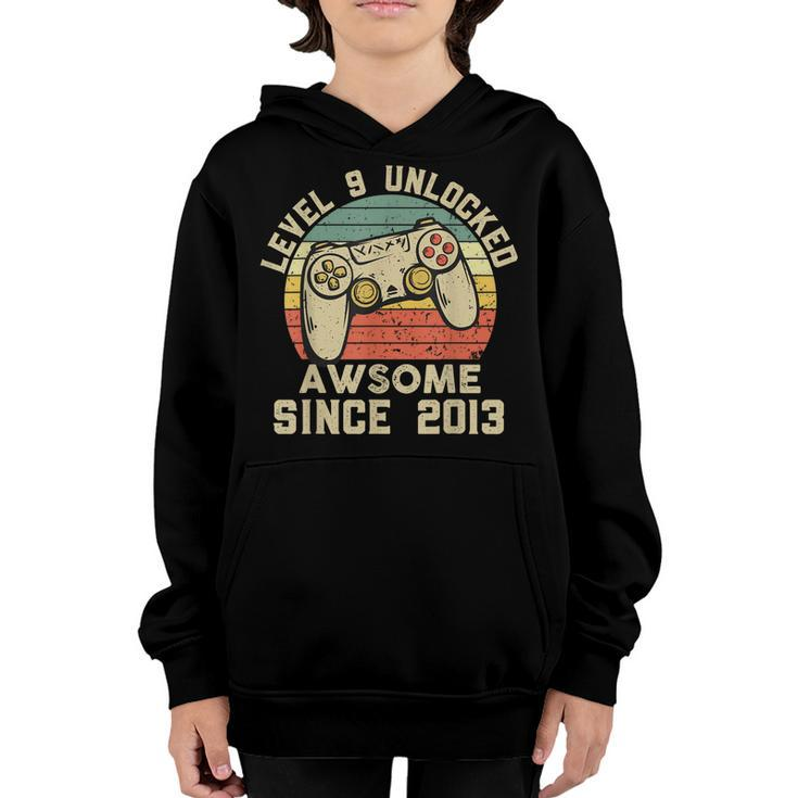 9Th Birthday Gift Boy 9 Years Being Awesome  Youth Hoodie