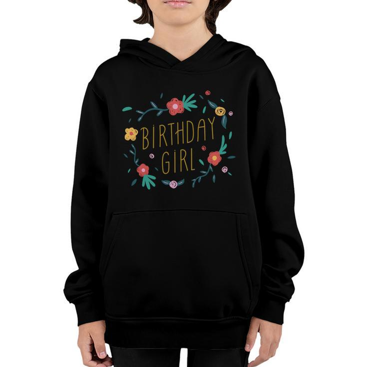 Birthday Girl Floral 1 Youth Hoodie