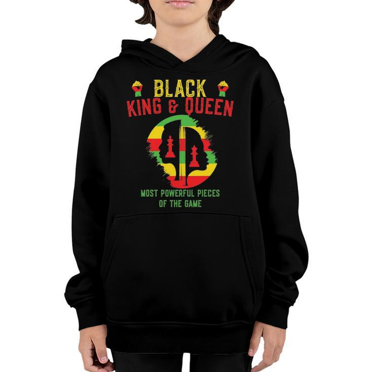 Black King And Queen Most Powerful Piece Of The Game Youth Hoodie