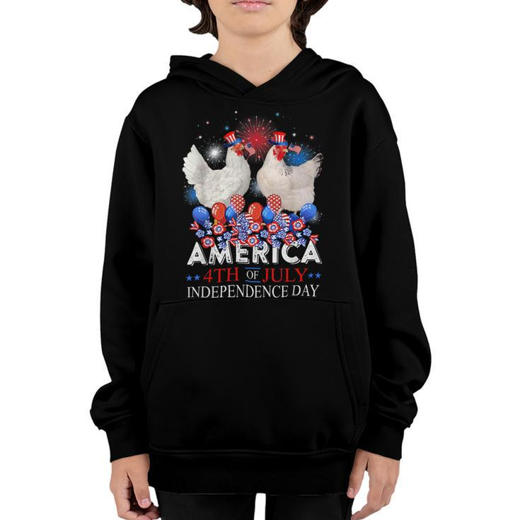 Chicken Chicken Chicken America 4Th Of July Independence Day Usa Fireworks Youth Hoodie