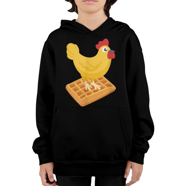 Chicken Chicken Chicken & Waffles Funny Breakfast V3 Youth Hoodie