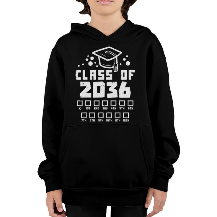 Class Of 2036 Checklist Kindergarten Graduation Grow With Me Youth Hoodie