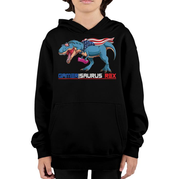 Cool 4Th Of July  T Rex Dinosaur Amerisaurus Rex  Youth Hoodie