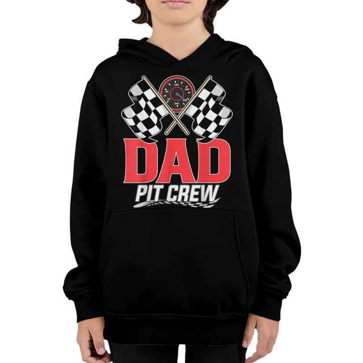 Dad Pit Crew Race Car Birthday Party Racing Family  Youth Hoodie
