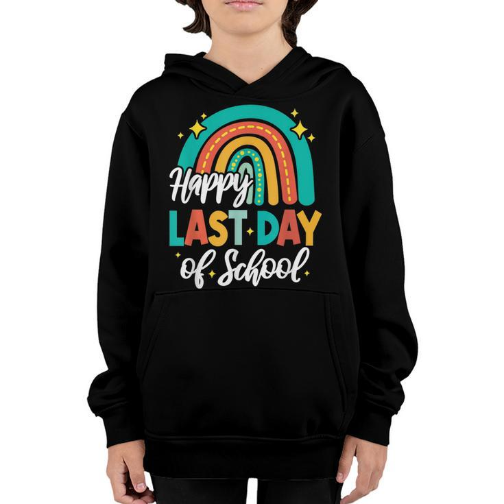 Funny Happy Last Day Of School Perfect Rainbow Gifts Idea  Youth Hoodie