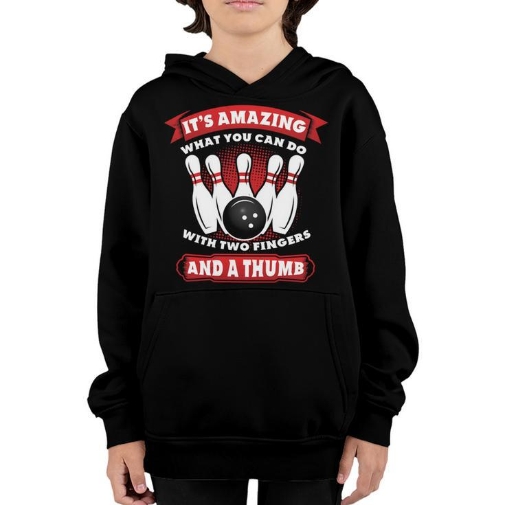 Funny Pin Strike Ball Cone 335 Bowling Bowler Youth Hoodie