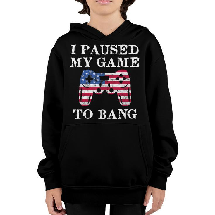 Gamer 4Th Of July Bang Patriot American Flag Game Controller  Youth Hoodie