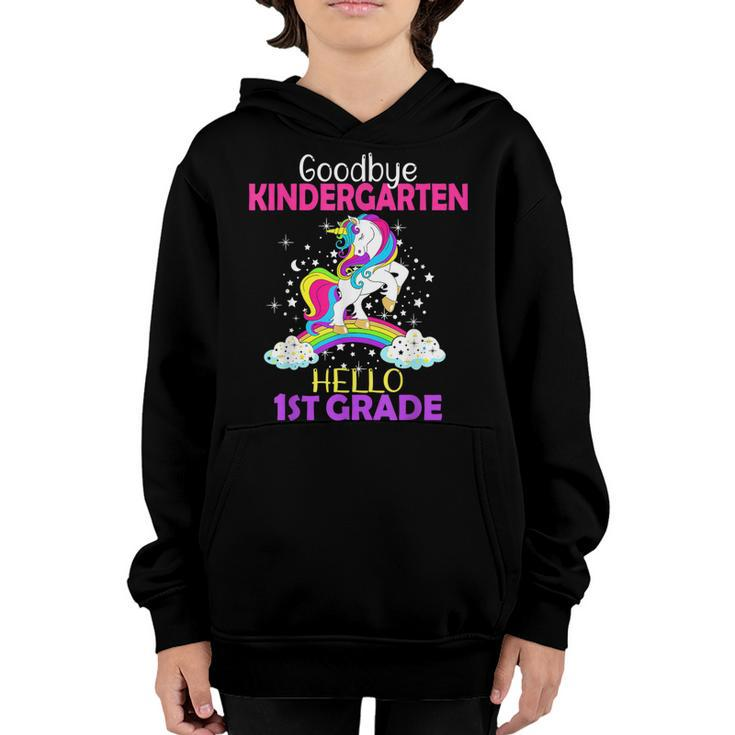 Goodbye Kindergarten Hello 1St Grade Unicorn Girls 2022  Youth Hoodie
