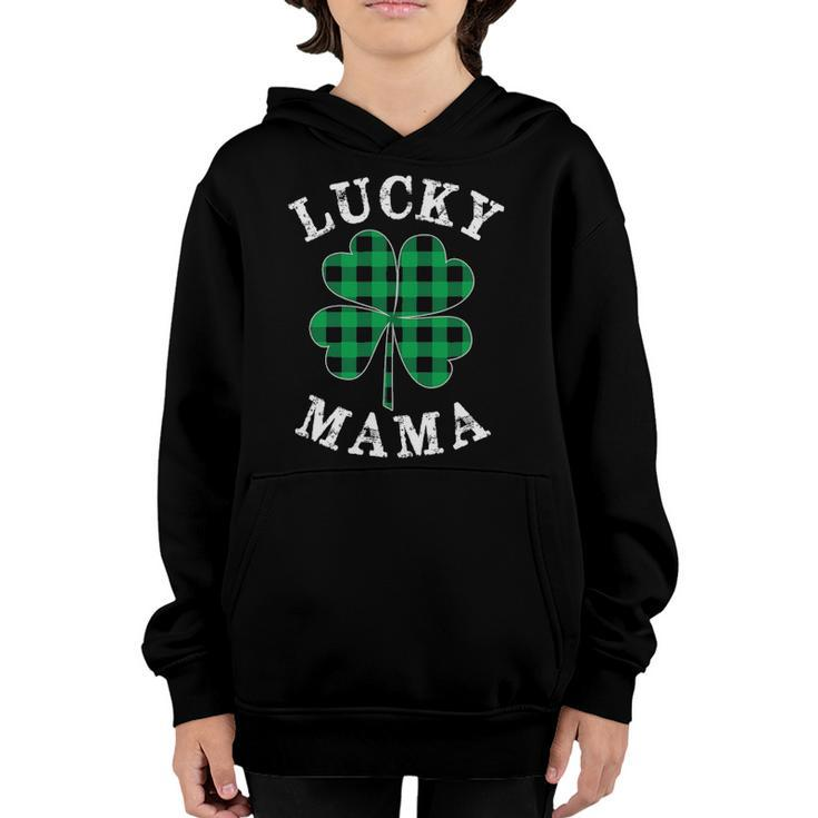 Green Plaid Lucky Mama Matching Family Pajama St Patricks Day Youth Hoodie