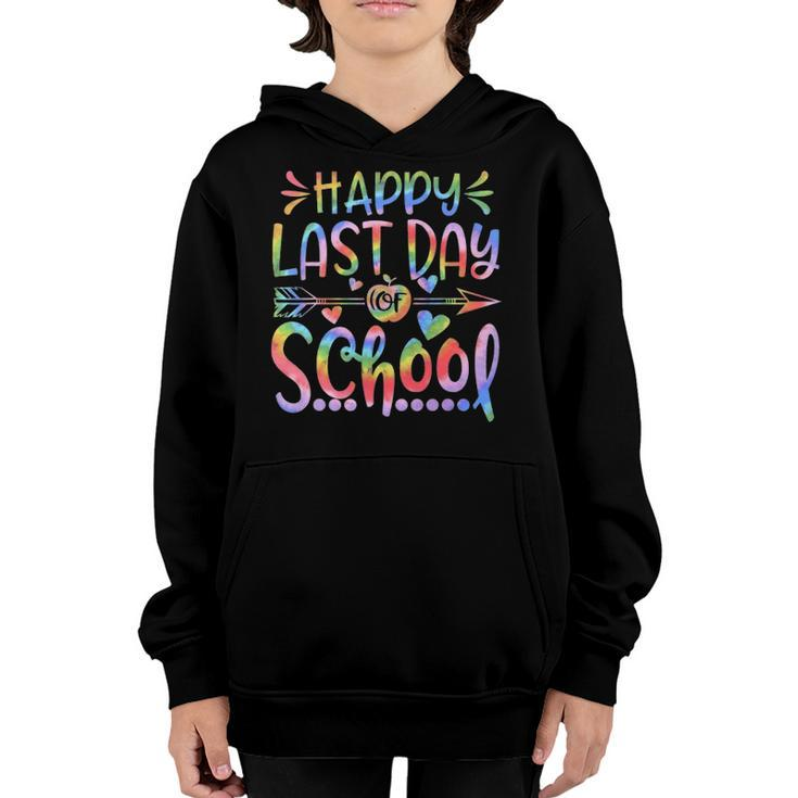 Happy Last Day Of School Tie Dye Students And Teachers Gift Youth Hoodie