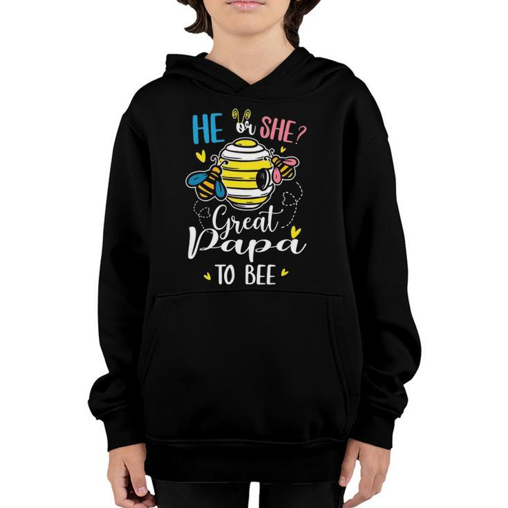 He Or She Great Papa To Bee Gender Reveal Funny Gift Youth Hoodie