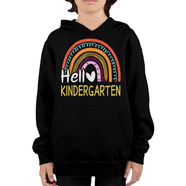 Hello Kindergarten Team Kinder Back To School Rainbow Kids  Youth Hoodie