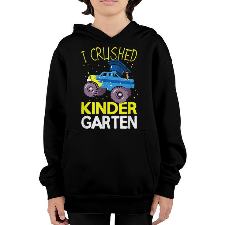I Crushed Kindergarten Monster Truck Graduation Boys  Youth Hoodie