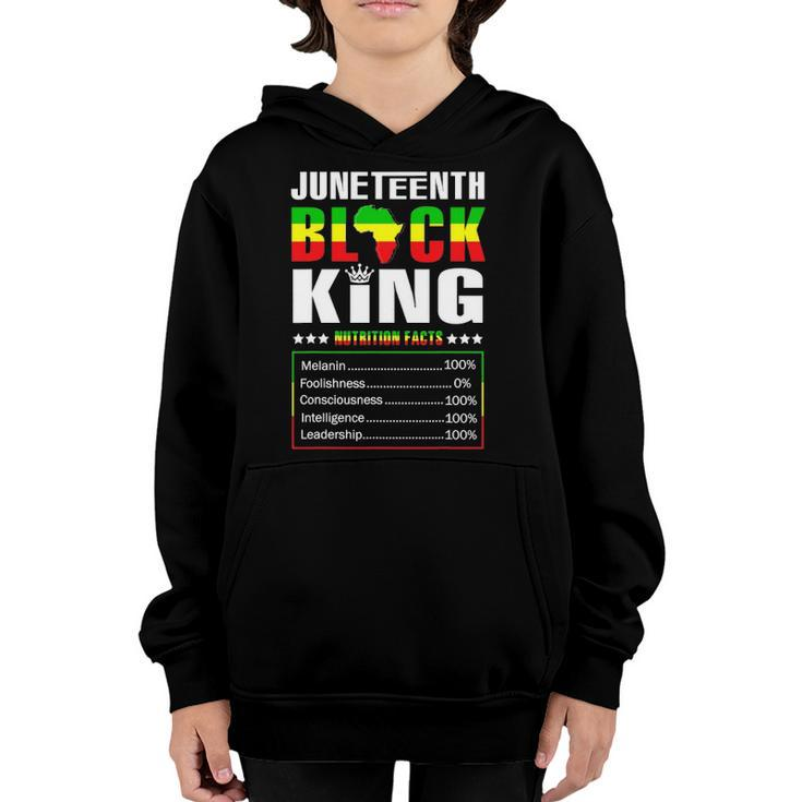 Juneteenth Black King Nutritional Facts Boys Youth Hoodie