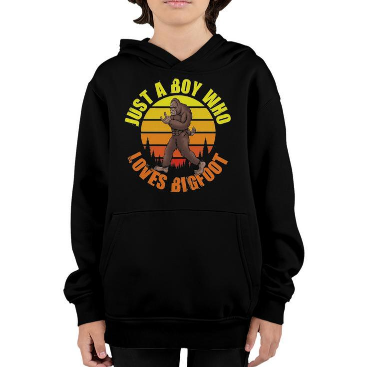 Just A Boy Who Loves Bigfoot Youth Hoodie