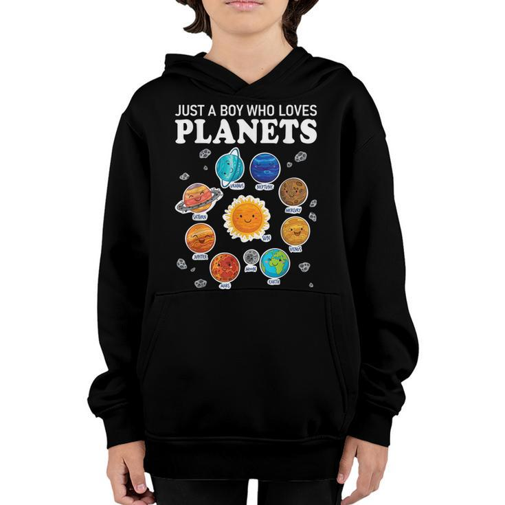 Just A Boy Who Loves Planets Funny For Boys Kids  Youth Hoodie