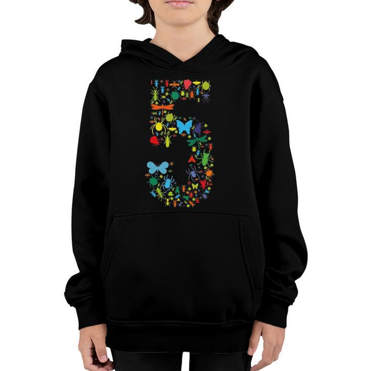 Kids 5 Years Old Birthday Bugs 5Th Birthday Insect Youth Hoodie