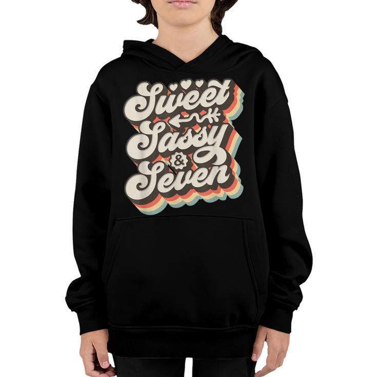 Kids Happy 7Th Birthday Sweet Sassy And Seven Girls 7 Years  V2 Youth Hoodie
