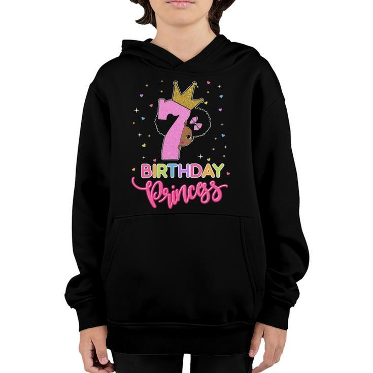Kids Princess 7Th Birthday Outfit African American Toddler Girl Youth Hoodie