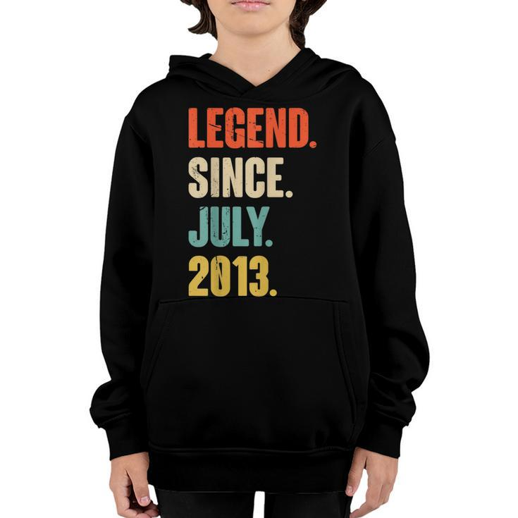 Legend Since July 2013 - 9 Year Old Gift 9Th Birthday  Youth Hoodie
