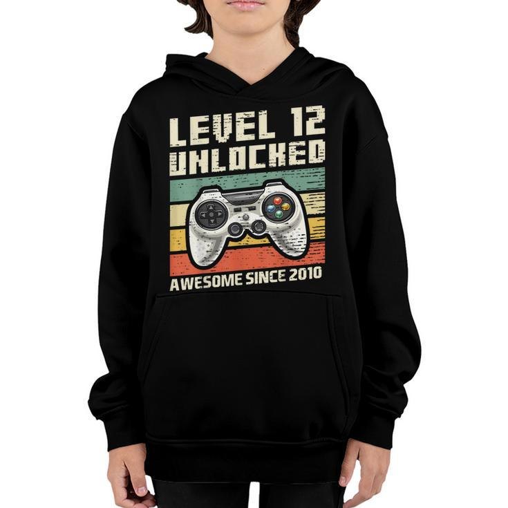 Level 12 Unlocked Awesome 2010 Video Game 12Th Birthday  V9 Youth Hoodie