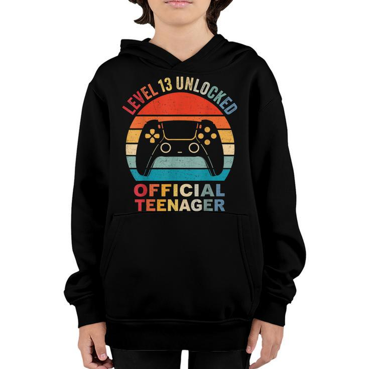 Level 13 Unlocked Official Nager 13Th Birthday Gamer  V2 Youth Hoodie