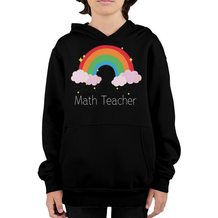 Math Teacher With Rainbow Design Youth Hoodie