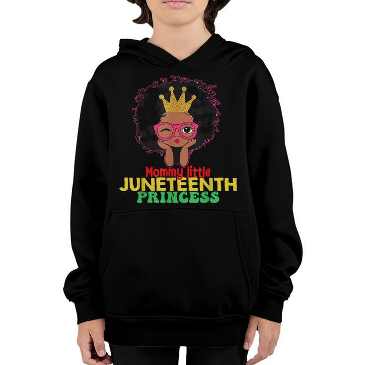 Mommy Little Junenth Princess Celebrate 19Th Black Girl  Youth Hoodie