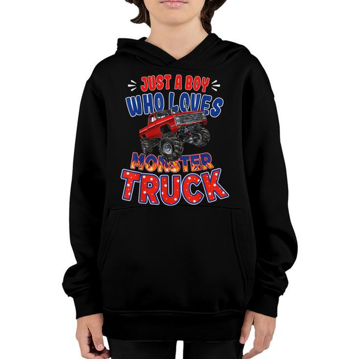Monster Truck Just A Boy Who Loves Monster Truck For Kids  Youth Hoodie