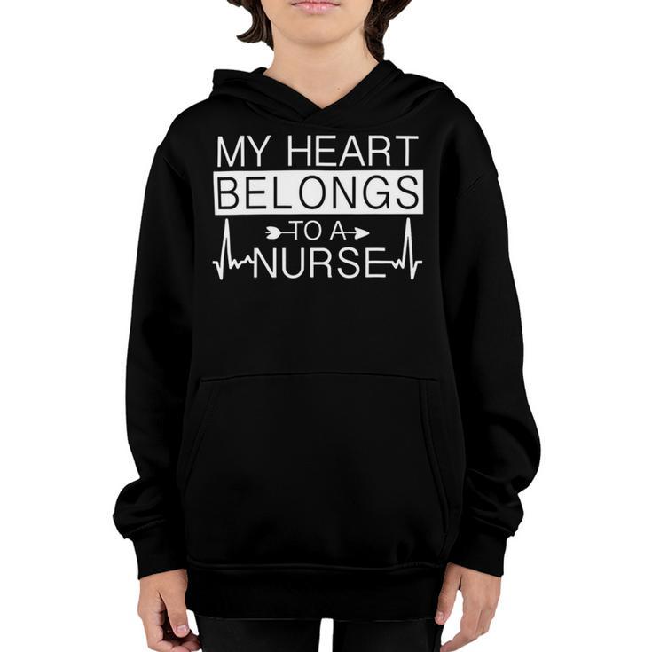 My Heart Belongs To A Nurse I Love My Nurse Valentines Day  253 Trending Shirt Youth Hoodie