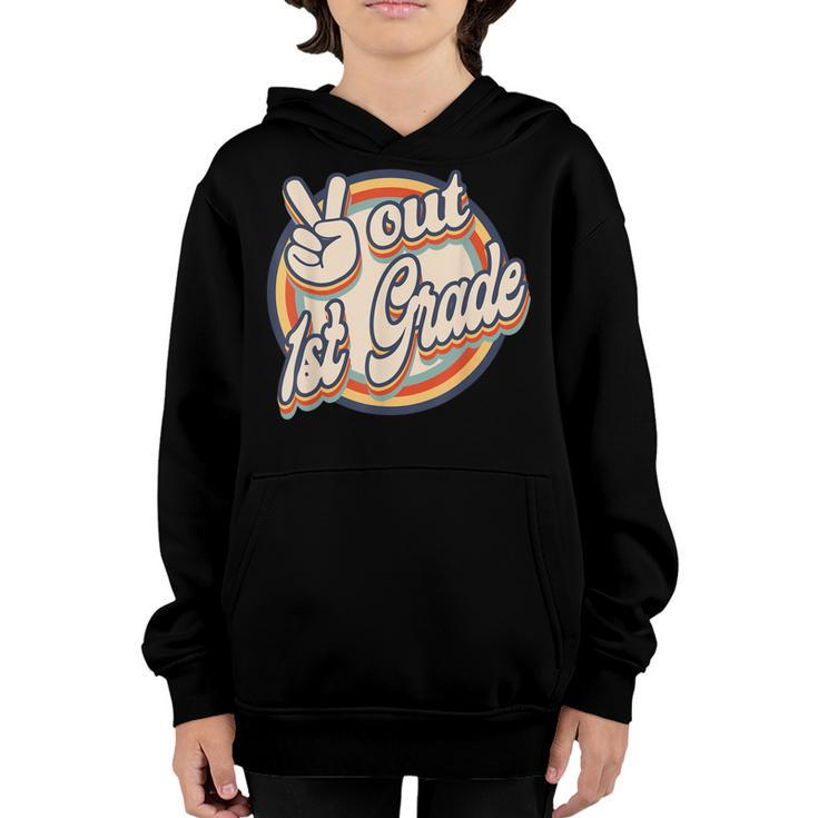 Peace Out 1St Grade Retro Graduation Last Day Of School  Youth Hoodie