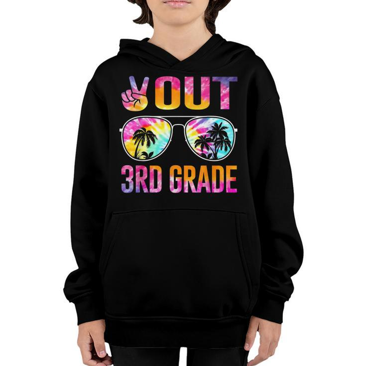 Peace Out 3Rd Grade Tie Dye Graduation Last Day Of School  Youth Hoodie