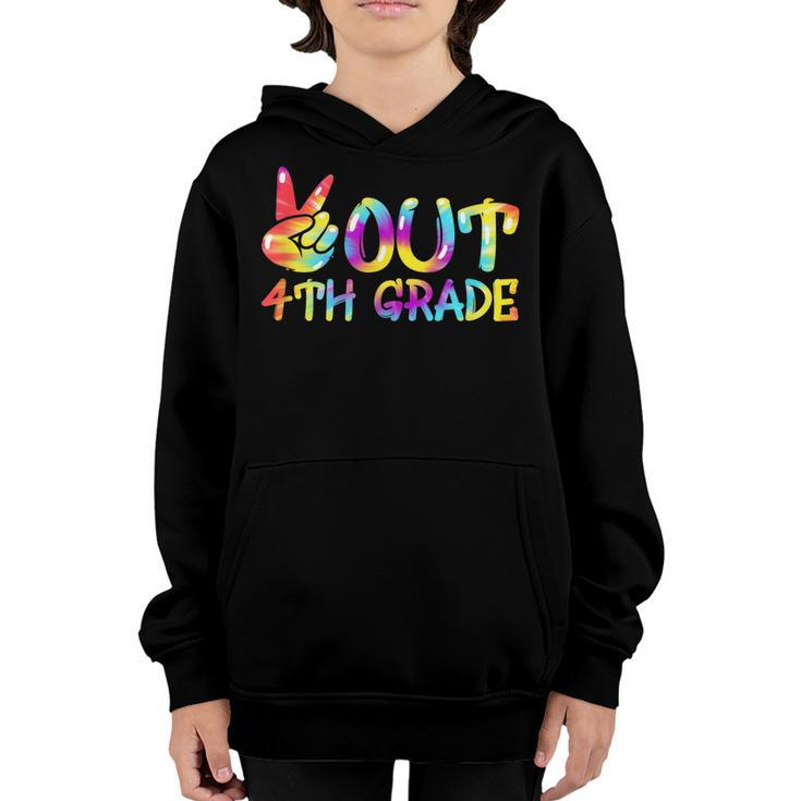 Peace Out 4Th Grade Tie Dye Graduation Last Day Of School  V2 Youth Hoodie