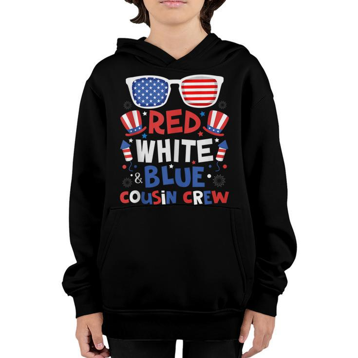Red White & Blue Cousin Crew 4Th Of July Kids Usa Sunglasses  V2 Youth Hoodie