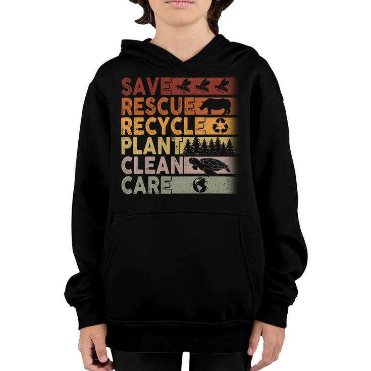 Save Rescue Recycled Plant Clean Care Youth Hoodie