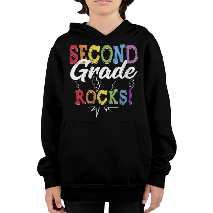 Womens Cute Second Grade Rocks Team 2Nd Grade Teacher Student Kids  Youth Hoodie