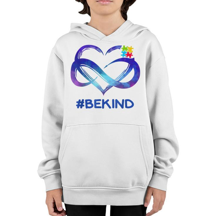 Be Kind Autism Awareness Heart  Autism Awareness Month Youth Hoodie