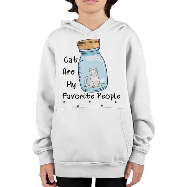 Cat Are My Favorite People  Cat Lover  Pet Lover    Funny Gift  Cat Mama  Cat Lover Gift Youth Hoodie