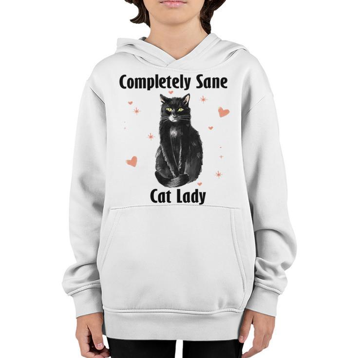 Completely Sane Cat Lady Cat Lover Cute Kitty Youth Hoodie