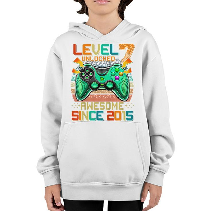 Kids Level 7 Unlocked Awesome 2015 Video Game 7Th Birthday Boy  Youth Hoodie