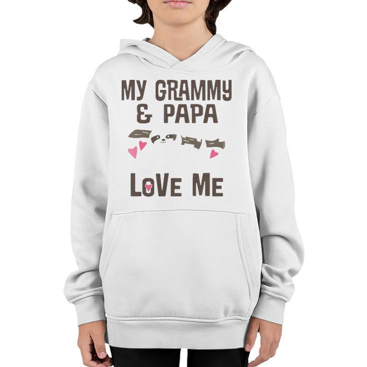 Kids My Grammy And Papa Love Me Granddaughter Sloth Youth Hoodie