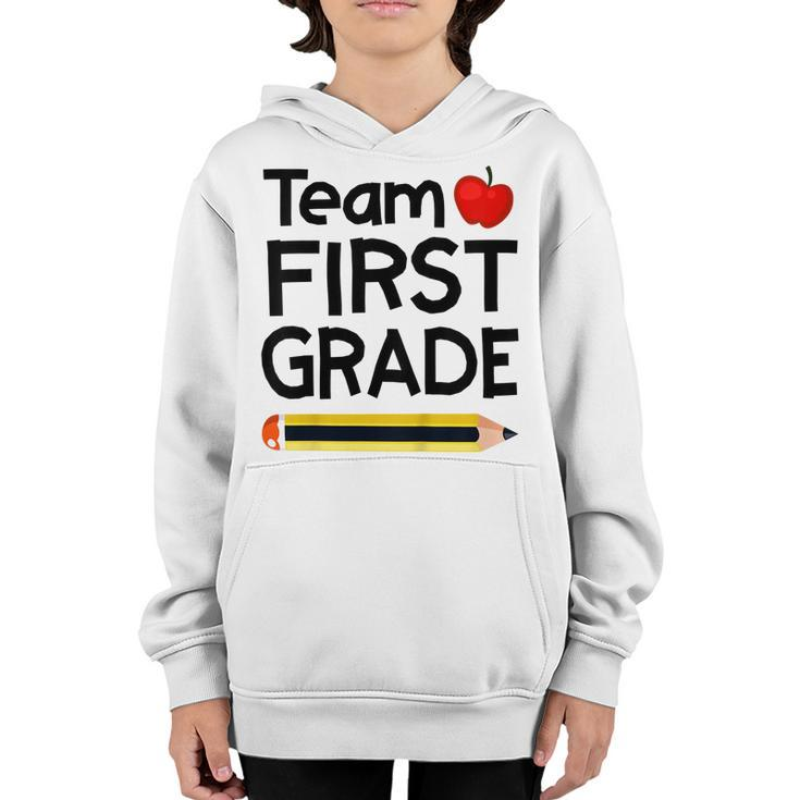 Kids Team First 1St Grade Back To School Pencil Youth Kids Gift  Youth Hoodie
