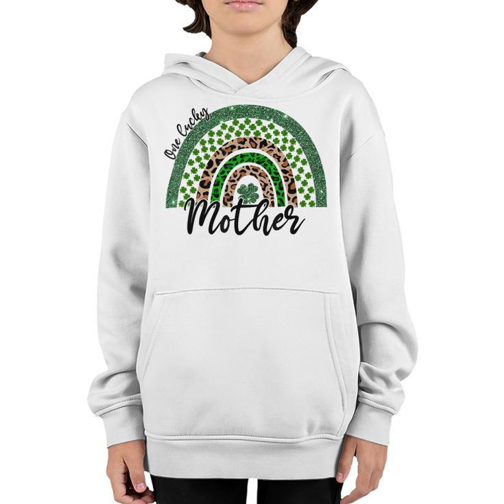 One Lucky Mother Irish Rainbow Leopard St Patricks Day Youth Hoodie