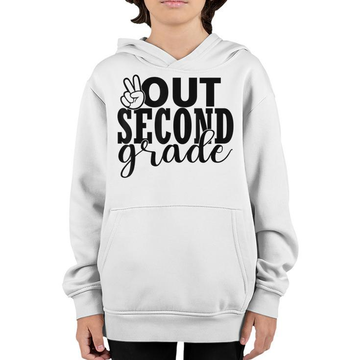 Second Grade Out School  2Nd Grade Peace Students Kids   Youth Hoodie