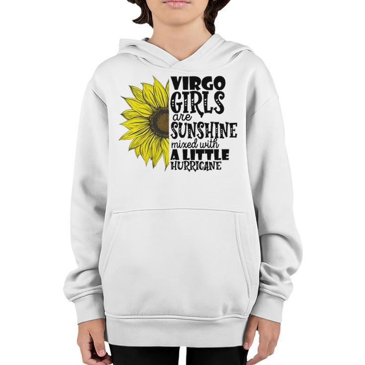 Virgo Girls Are Sunshine Mixed With A Little Hurricane V2 Youth Hoodie