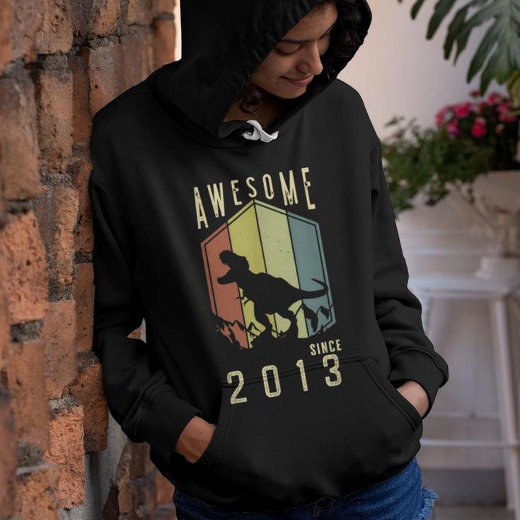 Awesome Since 2013 Dinosaur Boy 9 Years Old 9Th Birthday Youth Hoodie