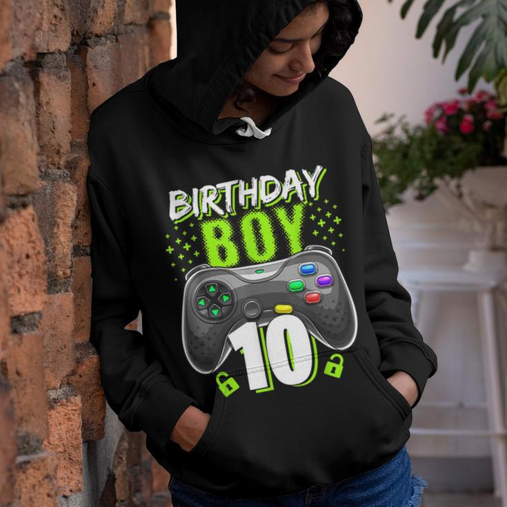 Birthday Boy 10 Video Game Controller Gamer 10Th Birthday Youth Hoodie