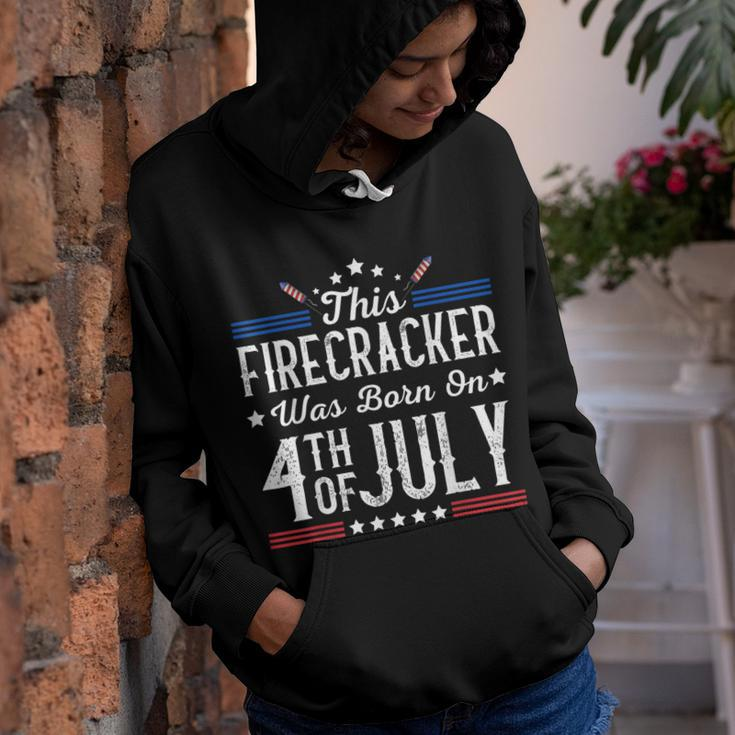 Birthday Patriotic This Firecracker Was Born On 4Th Of July Youth Hoodie