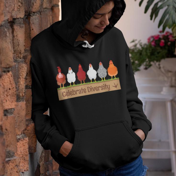 Chicken Chicken Celebrate Diversity Farm Pet Cutes For Chicken Lovers V2 Youth Hoodie