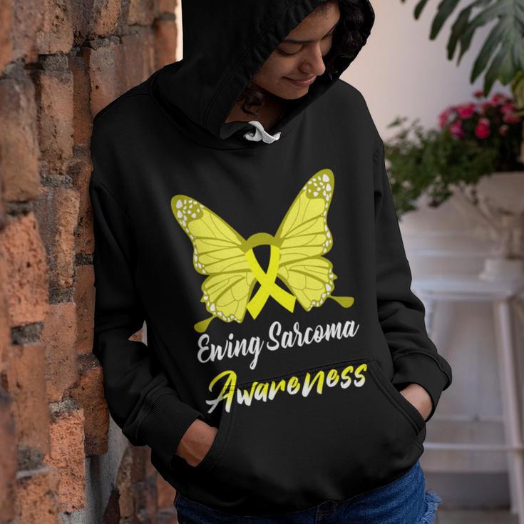 Ewings Sarcoma Awareness Butterfly Yellow Ribbon Ewings Sarcoma Ewings Sarcoma Awareness Youth Hoodie